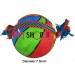 Super Dog Dog Toy Multicolor Ball With Rope